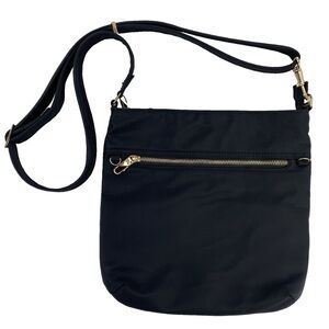 Travelon Purse Crossbody Shoulder Messenger Bag Anti-Theft RFID Black Nylon EUC